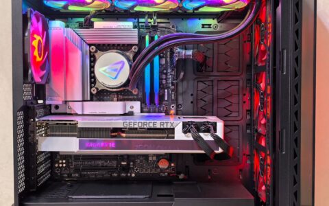 custom gaming PC showcasing components and vibrant RGB lighting